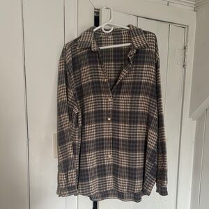 Plaid Button-Up Shirt